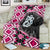 Pink Taniko Motif Aotearoa Manaia and Silver Fern Blanket