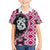 Pink Taniko Motif Aotearoa Manaia and Silver Fern Family Matching Summer Maxi Dress and Hawaiian Shirt