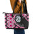 Pink Taniko Motif Aotearoa Manaia and Silver Fern Leather Tote Bag