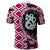 Pink Taniko Motif Aotearoa Manaia and Silver Fern Polo Shirt
