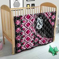 Pink Taniko Motif Aotearoa Manaia and Silver Fern Quilt LT03 - Polynesian Pride