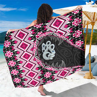 Pink Taniko Motif Aotearoa Manaia and Silver Fern Sarong