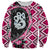 Pink Taniko Motif Aotearoa Manaia and Silver Fern Sweatshirt