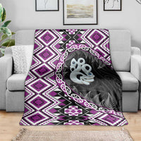 Purple Taniko Motif Aotearoa Manaia and Silver Fern Blanket