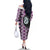 Purple Taniko Motif Aotearoa Manaia and Silver Fern Family Matching Off The Shoulder Long Sleeve Dress and Hawaiian Shirt