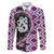 Purple Taniko Motif Aotearoa Manaia and Silver Fern Family Matching Tank Maxi Dress and Hawaiian Shirt