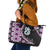 Purple Taniko Motif Aotearoa Manaia and Silver Fern Leather Tote Bag