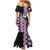 Purple Taniko Motif Aotearoa Manaia and Silver Fern Mermaid Dress