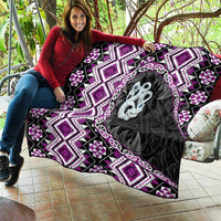 Purple Taniko Motif Aotearoa Manaia and Silver Fern Quilt LT03 - Polynesian Pride