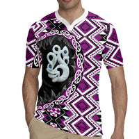 Purple Taniko Motif Aotearoa Manaia and Silver Fern Rugby Jersey