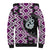 Purple Taniko Motif Aotearoa Manaia and Silver Fern Sherpa Hoodie