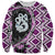Purple Taniko Motif Aotearoa Manaia and Silver Fern Sweatshirt