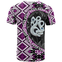Purple Taniko Motif Aotearoa Manaia and Silver Fern T Shirt
