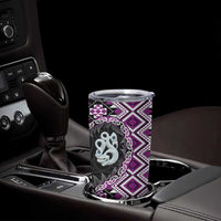 Purple Taniko Motif Aotearoa Manaia and Silver Fern Tumbler Cup