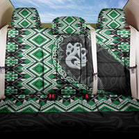 Green Taniko Motif Aotearoa Manaia and Silver Fern Back Car Seat Cover