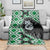 Green Taniko Motif Aotearoa Manaia and Silver Fern Blanket