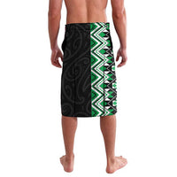Green Taniko Motif Aotearoa Manaia and Silver Fern Lavalava