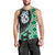 Green Taniko Motif Aotearoa Manaia and Silver Fern Men Tank Top