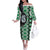 Green Taniko Motif Aotearoa Manaia and Silver Fern Off The Shoulder Long Sleeve Dress