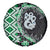 Green Taniko Motif Aotearoa Manaia and Silver Fern Spare Tire Cover