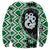 Green Taniko Motif Aotearoa Manaia and Silver Fern Sweatshirt