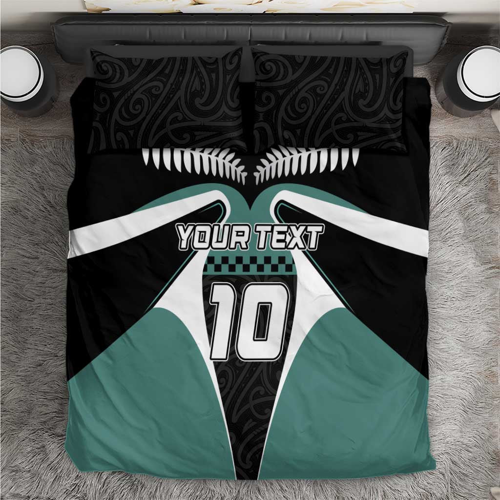 Custom New Zealand Bicycle 2025 Bedding Set LT03 Black-Teal - Polynesian Pride