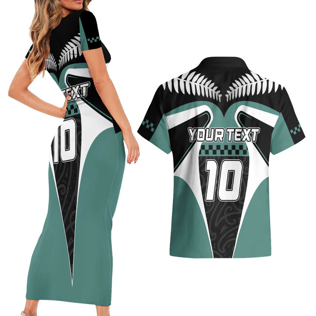 Custom New Zealand Bicycle 2025 Couples Matching Short Sleeve Bodycon Dress and Hawaiian Shirt