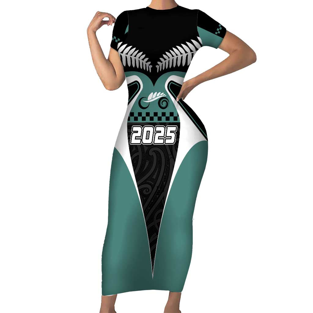 Custom New Zealand Bicycle 2025 Short Sleeve Bodycon Dress