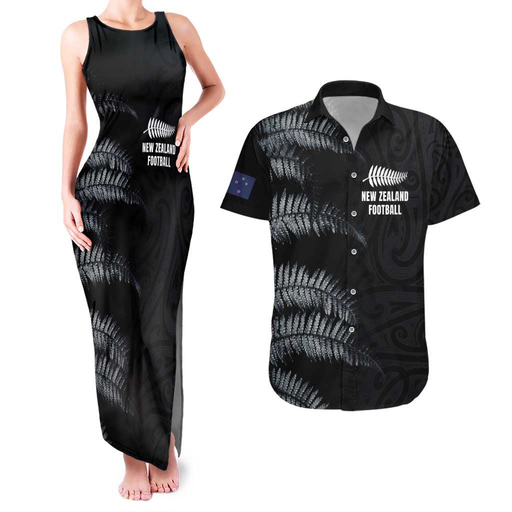 Custom New Zealand Football-Towards World Cup 2026 Couples Matching Tank Maxi Dress and Hawaiian Shirt