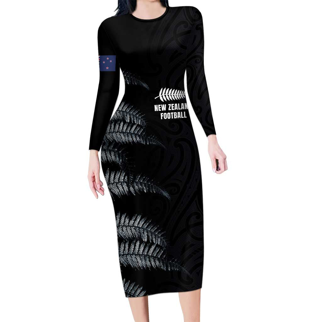 Custom New Zealand Football-Towards World Cup 2026 Long Sleeve Bodycon Dress