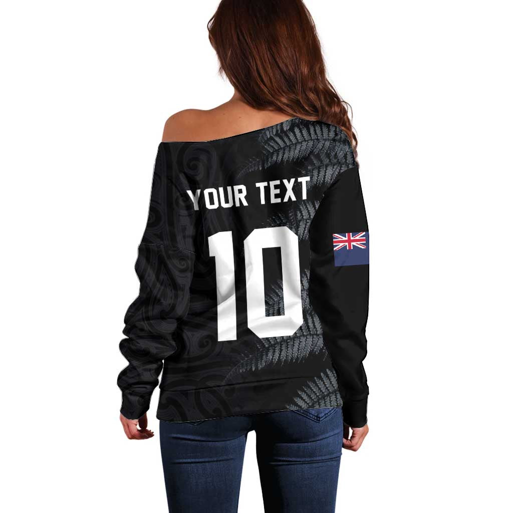 Custom New Zealand Football-Towards World Cup 2026 Off Shoulder Sweater