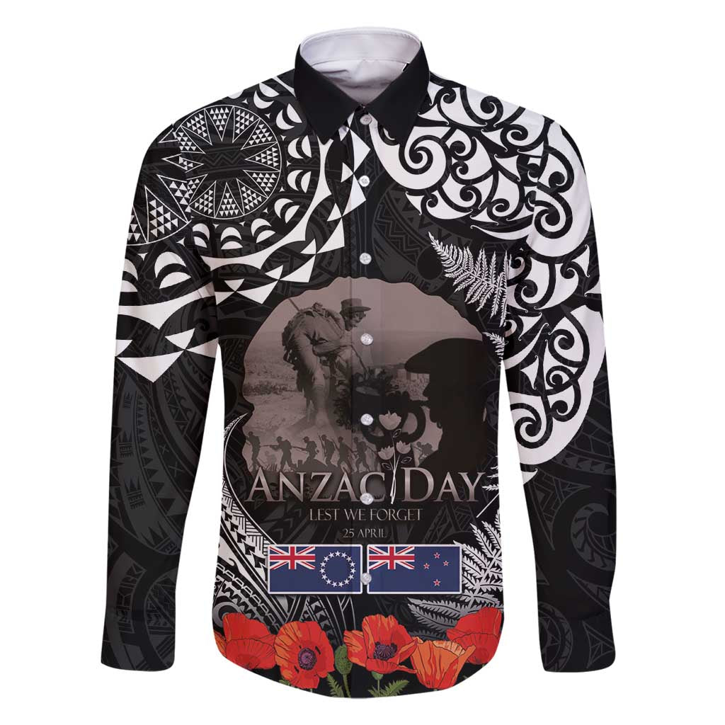 New Zealand and Cook Islands ANZAC Day Family Matching Mermaid Dress and Hawaiian Shirt Gallipoli Lest We Forget Tatau Art Tribal and Maori Tattoo with Fern