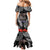 New Zealand and Cook Islands ANZAC Day Mermaid Dress Gallipoli Lest We Forget Tatau Art Tribal and Maori Tattoo with Fern