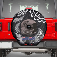 New Zealand and Cook Islands ANZAC Day Spare Tire Cover Gallipoli Lest We Forget Tatau Art Tribal and Maori Tattoo with Fern