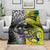 New Zealand and Cook Islands Together Blanket Tatau Art Tribal Pattern-Maori Tattoo with Fern and Paua Shell