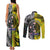 New Zealand and Cook Islands Together Couples Matching Tank Maxi Dress and Long Sleeve Button Shirt Tatau Art Tribal Pattern-Maori Tattoo with Fern and Paua Shell