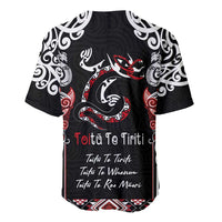 Aotearoa Toitu Te Tiriti-Maori Taniwha Baseball Jersey Toitu Te Whenua Toitu Te Reo Maori