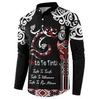 Aotearoa Toitu Te Tiriti-Maori Taniwha Button Sweatshirt Toitu Te Whenua Toitu Te Reo Maori
