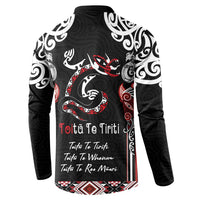 Aotearoa Toitu Te Tiriti-Maori Taniwha Button Sweatshirt Toitu Te Whenua Toitu Te Reo Maori