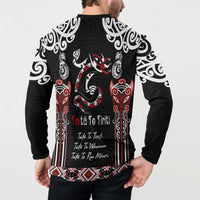 Aotearoa Toitu Te Tiriti-Maori Taniwha Button Sweatshirt Toitu Te Whenua Toitu Te Reo Maori