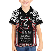 Aotearoa Toitu Te Tiriti-Maori Taniwha Family Matching Long Sleeve Bodycon Dress and Hawaiian Shirt Toitu Te Whenua Toitu Te Reo Maori