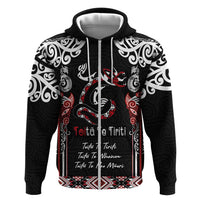 Aotearoa Toitu Te Tiriti-Maori Taniwha Hoodie Toitu Te Whenua Toitu Te Reo Maori