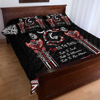 Aotearoa Toitu Te Tiriti-Maori Taniwha Quilt Bed Set Toitu Te Whenua Toitu Te Reo Maori