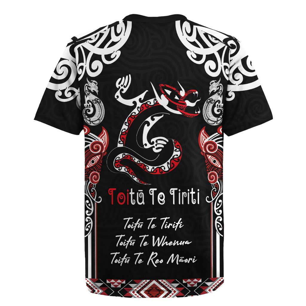 Aotearoa Toitu Te Tiriti-Maori Taniwha Rugby Jersey Toitu Te Whenua Toitu Te Reo Maori