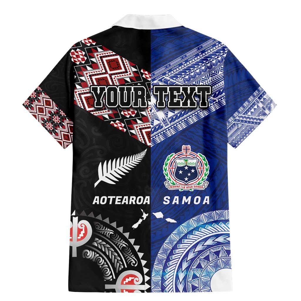 Personalised Aotearoa and Samoa Together Family Matching Mermaid Dress and Hawaiian Shirt Tatau Art Tattoos-Taniko and Tukutuku with Maori Pattern
