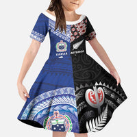 Personalised Aotearoa and Samoa Together Family Matching Tank Maxi Dress and Hawaiian Shirt Tatau Art Tattoos-Taniko and Tukutuku with Maori Pattern