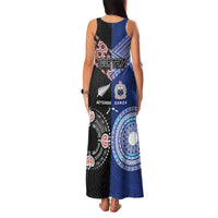 Personalised Aotearoa and Samoa Together Family Matching Tank Maxi Dress and Hawaiian Shirt Tatau Art Tattoos-Taniko and Tukutuku with Maori Pattern