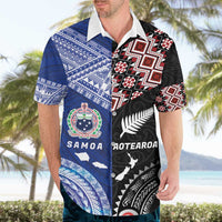 Personalised Aotearoa and Samoa Together Hawaiian Shirt Tatau Art Tattoos-Taniko and Tukutuku with Maori Pattern