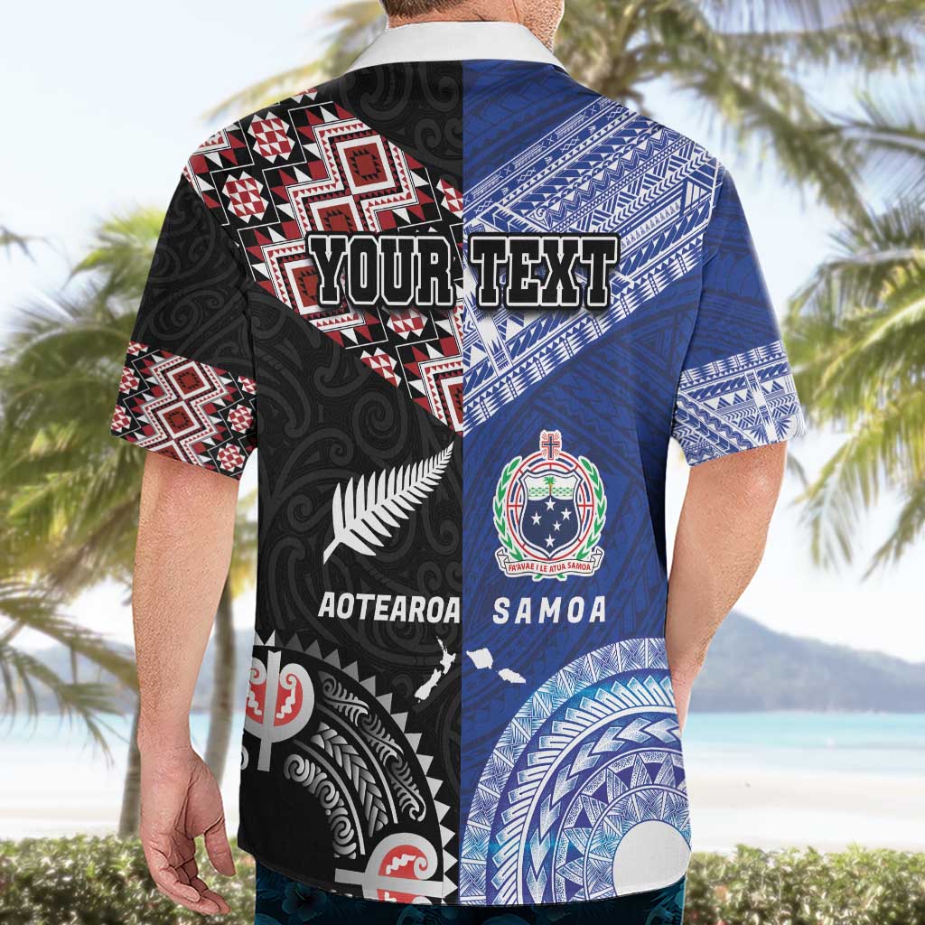 Personalised Aotearoa and Samoa Together Hawaiian Shirt Tatau Art Tattoos-Taniko and Tukutuku with Maori Pattern