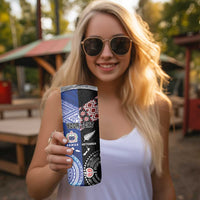 Personalised Aotearoa and Samoa Together Skinny Tumbler Tatau Art Tattoos-Taniko and Tukutuku with Maori Pattern